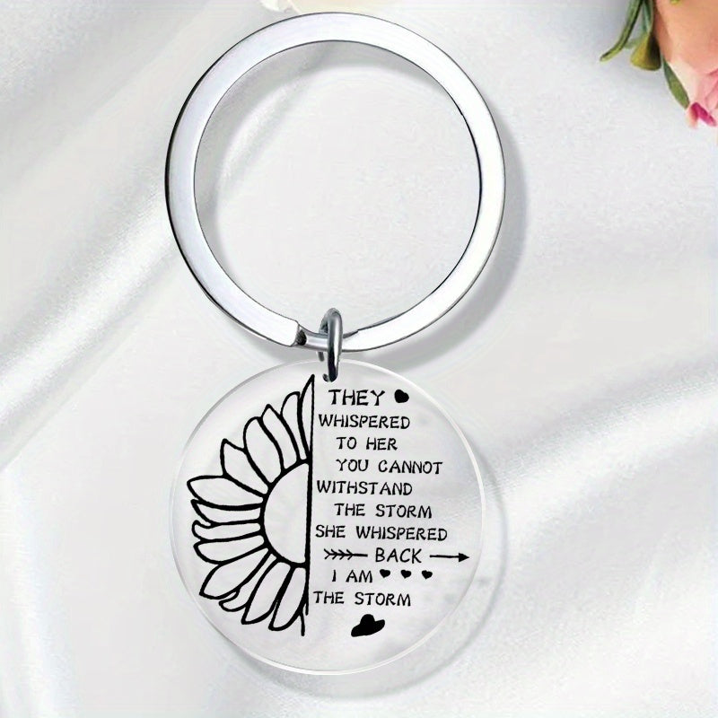 Sunflower Keychain Acrylic Key Ring Women Girls Jewelry Gift