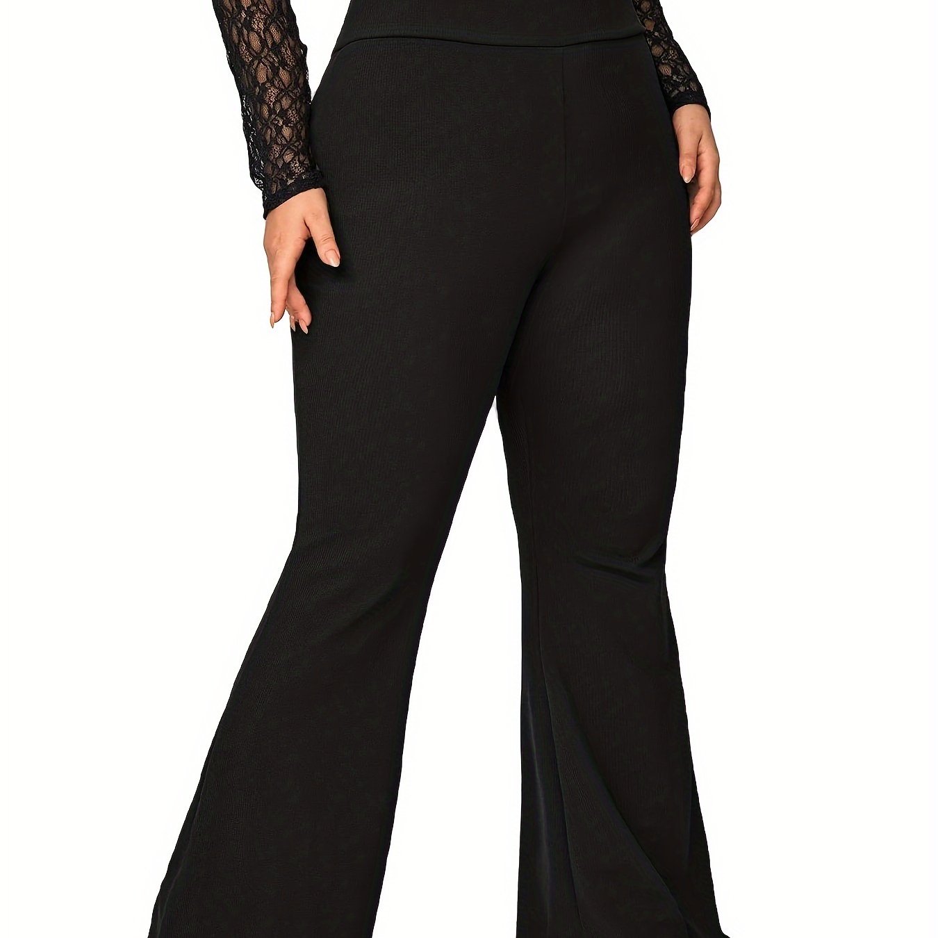  High Rise Flared Leg Trousers