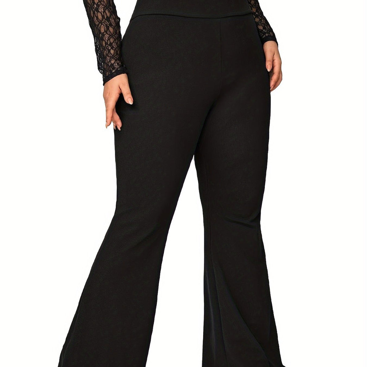  High Rise Flared Leg Trousers