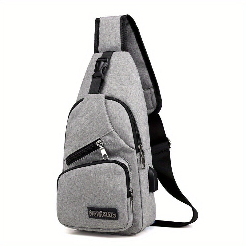 Men's Crossbody Bag with USB Charging Port