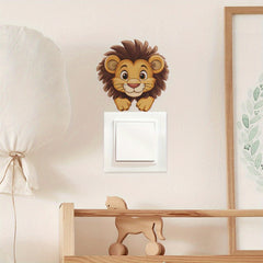 Cartoon Lion Switch Sticker for Home Decoration