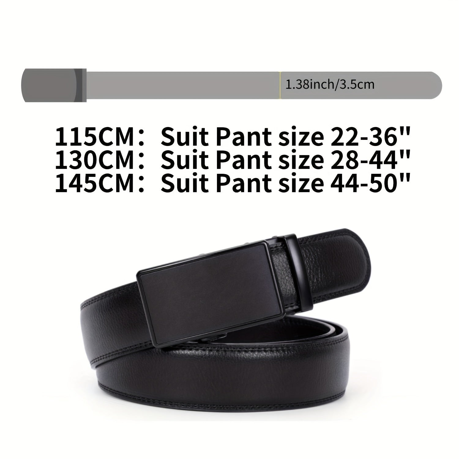 Men's Leather Auto Buckle Adjustable Belt