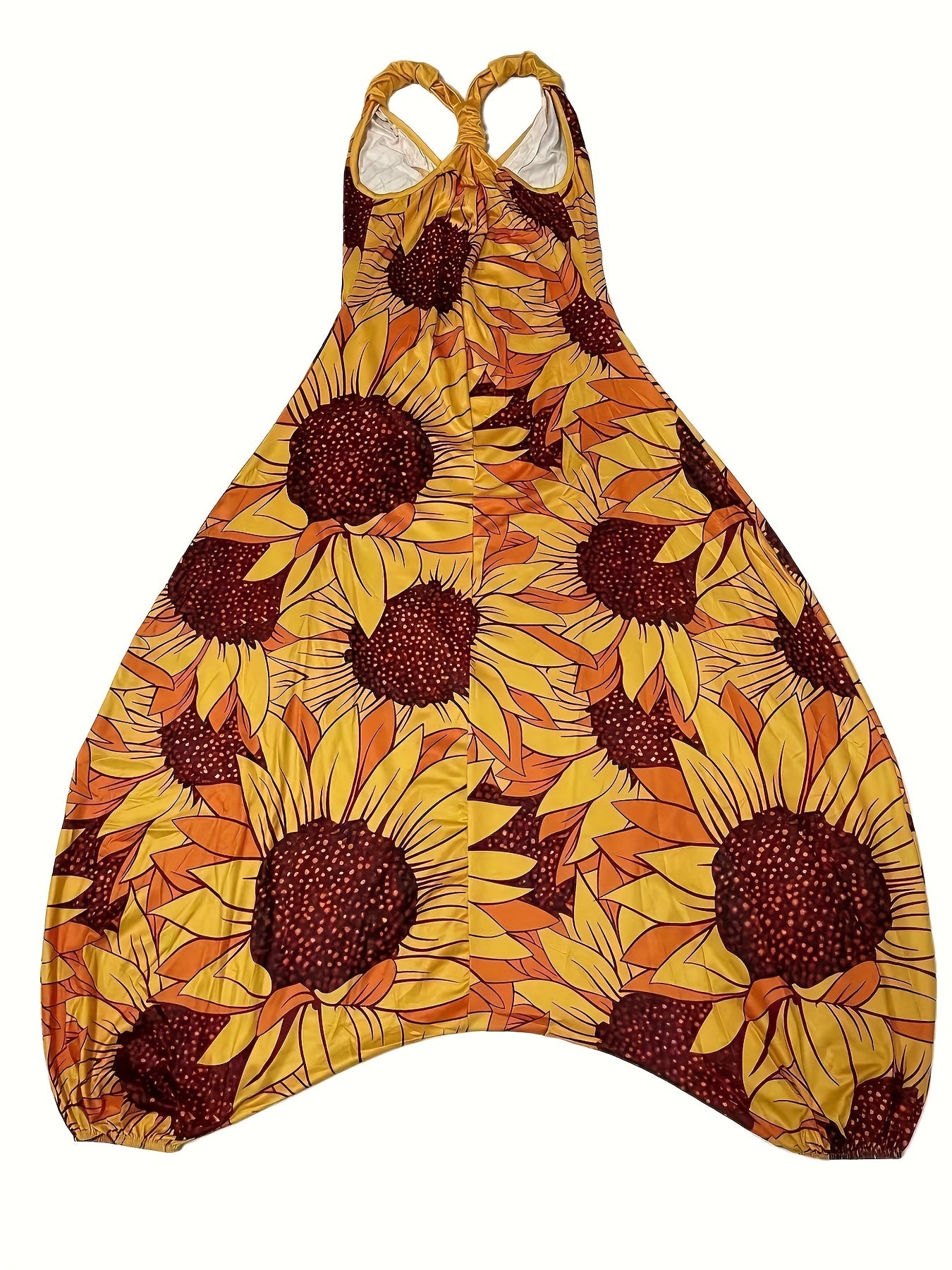 Graphic Print Baggy Jumpsuit Casual V Neck Sleeveless Summer Jumpsuit