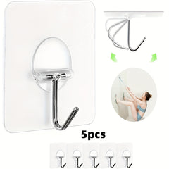 Heavy Duty Adhesive Hooks Towel Coat Hooks Waterproof Kitchen Bathroom