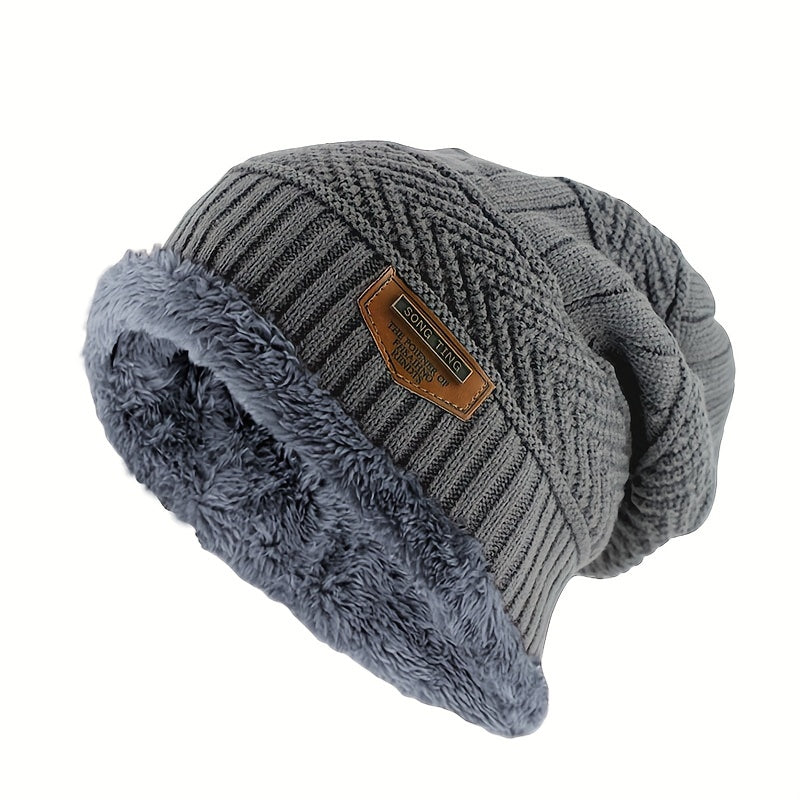 Winter Velvet Thickened Knitted Pullover Hat
