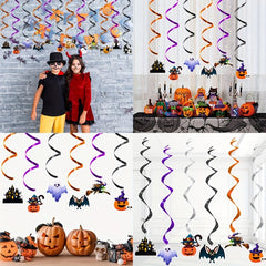 6pcs Halloween Swirl Decorations Spiral Paper Hanging Ornaments