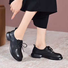 Women's Chunky Heeled Lace-up Oxford Shoes Comfortable Lightweight