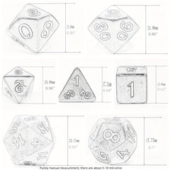 7pcs Transparent Orange Glitter Polyhedral Dice Set