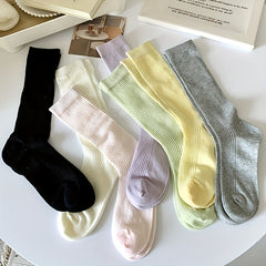 8 Pairs Women's Solid Breathable All match Socks Stockings & Hosiery