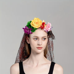 Day Of The Dead Rose Headband Floral Headpiece