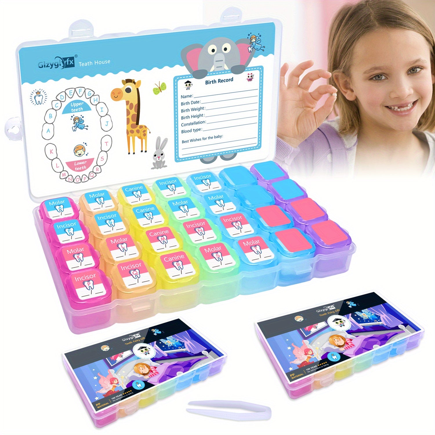 Baby Teeth Keepsake Box Tooth Fairy Lost Deciduous Tooth Collection