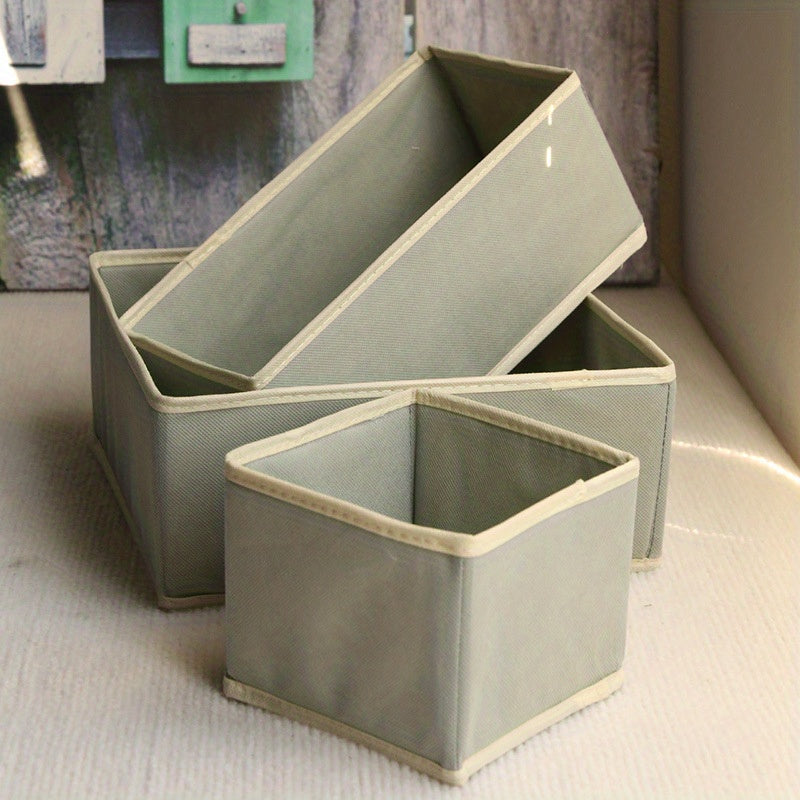 3 Pcs Solid Clothes Storage Box Foldable Organizer