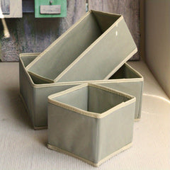 3 Pcs Solid Clothes Storage Box Foldable Organizer