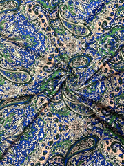  Boho Dress Women's Paisley Floral Print Lantern Sleeve Midi Dress