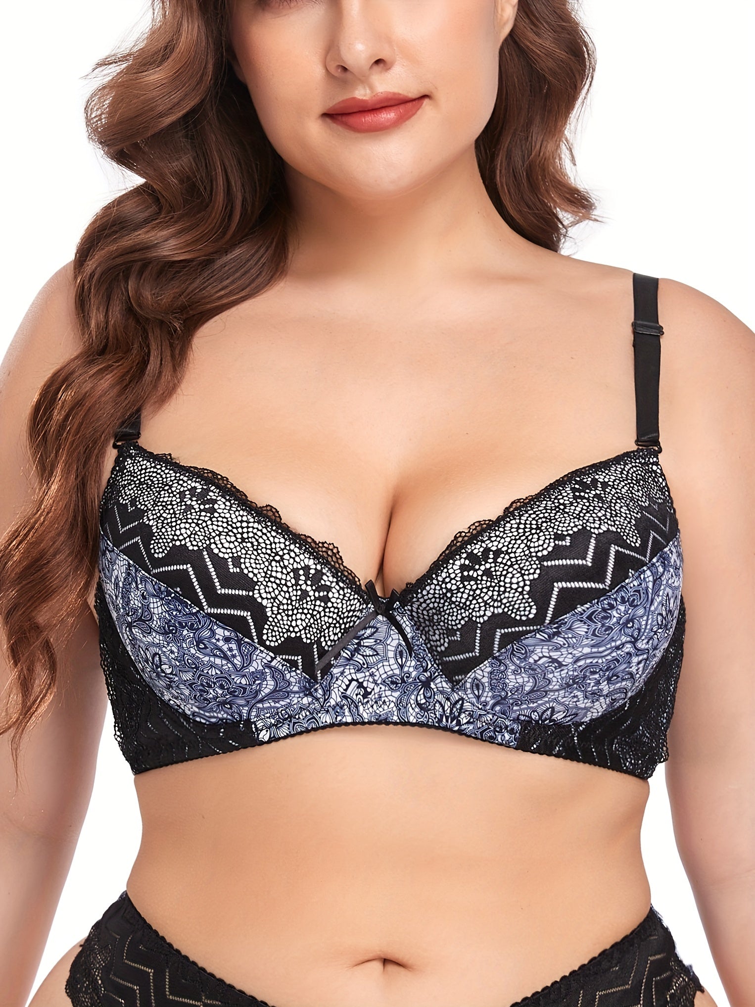  Sexy Lace Jacquard Stretch Bra