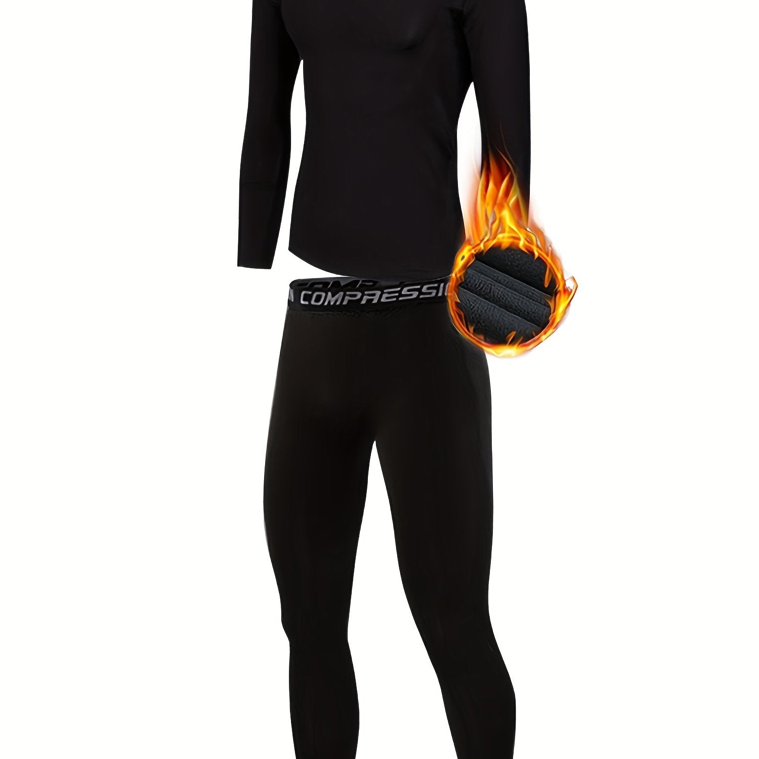 Boys Sports Training Outfits Plus Fleece Thermal Top - Quick Drying