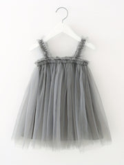 Toddler Girls Sequin Stars Moon Frill Trim Shirred Rainbow Princess Cami Dress
