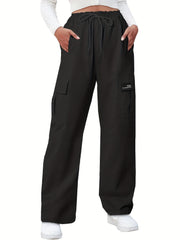 Kids Wide Leg Cargo Pants w/ Drawstring & Pockets