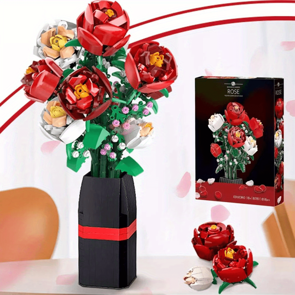 Rose Bouquet Building Block Toy - Friendship Love Gift