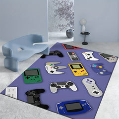 Game Controller Print Area Rug Anti-Skid Soft Carpet Washable Vintage Floor Mat