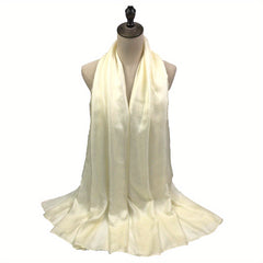 Pearlescent Scarf Hijab Warm Shawl Women Windproof Head Wrap