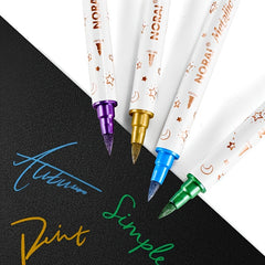 10pcs Dual Tip Glitter Pens Set - Ideal for DIY Journals & Artwork