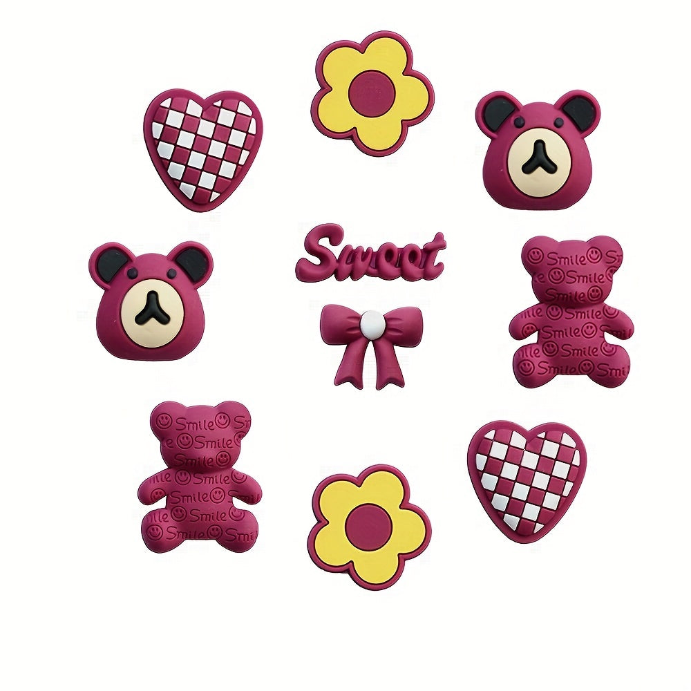 Strawberry Bear Shoes Charm Clogs Shoe Decoration Accessories