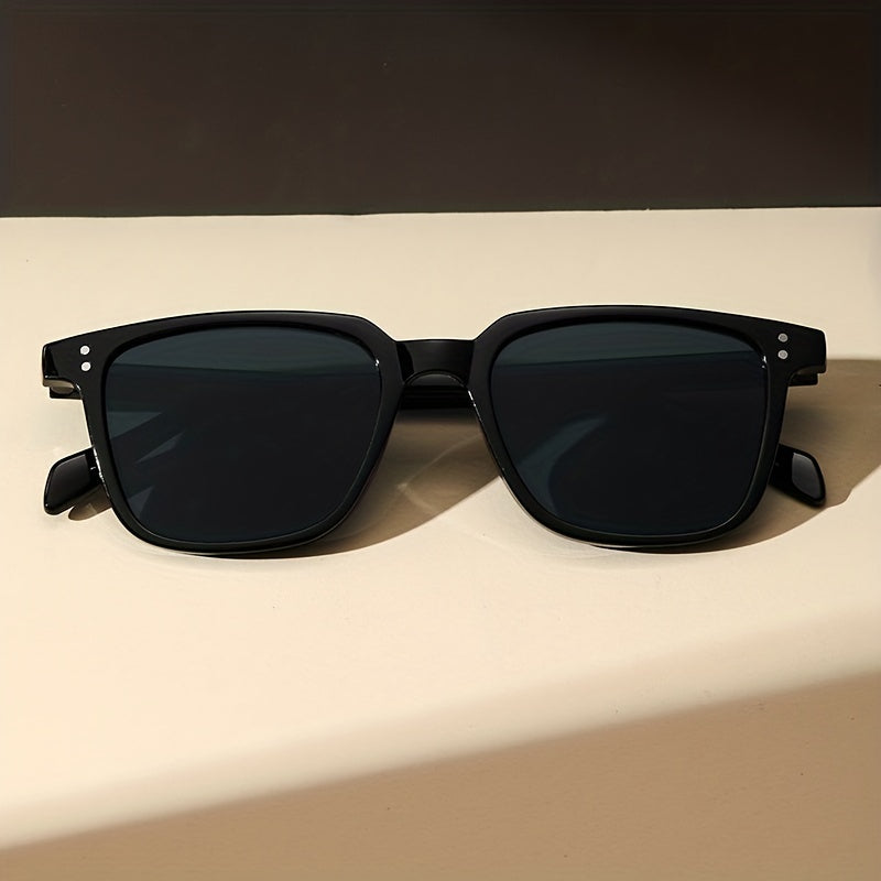 Square Frame Sunglasses For Women Men Minimalist Rivet Decor Glasses