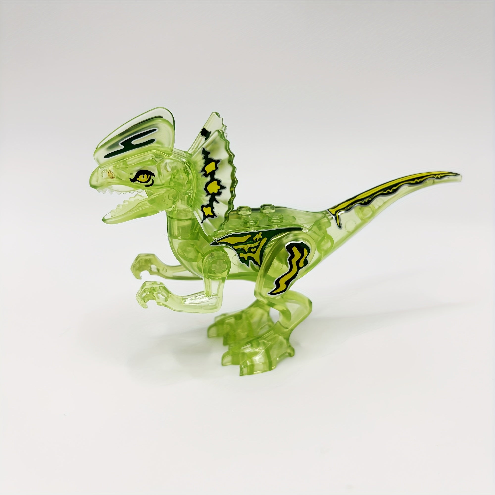 6pcs Dinosaur Collectible Toys Set, Variety of Styles, Transparent ABS Material