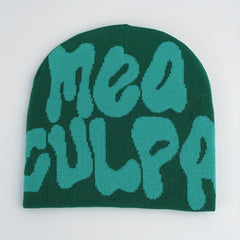 Y2K Knitted Beanie Cap Elastic Foldable Warm Skull Hat