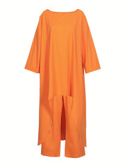  Solid Long Sleeve Top & Pants Set