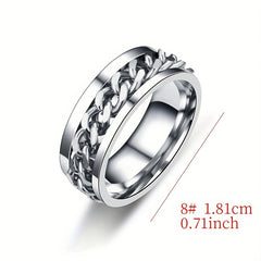 Titanium Steel Rotatable Chain Men's Ring Bottle Opener