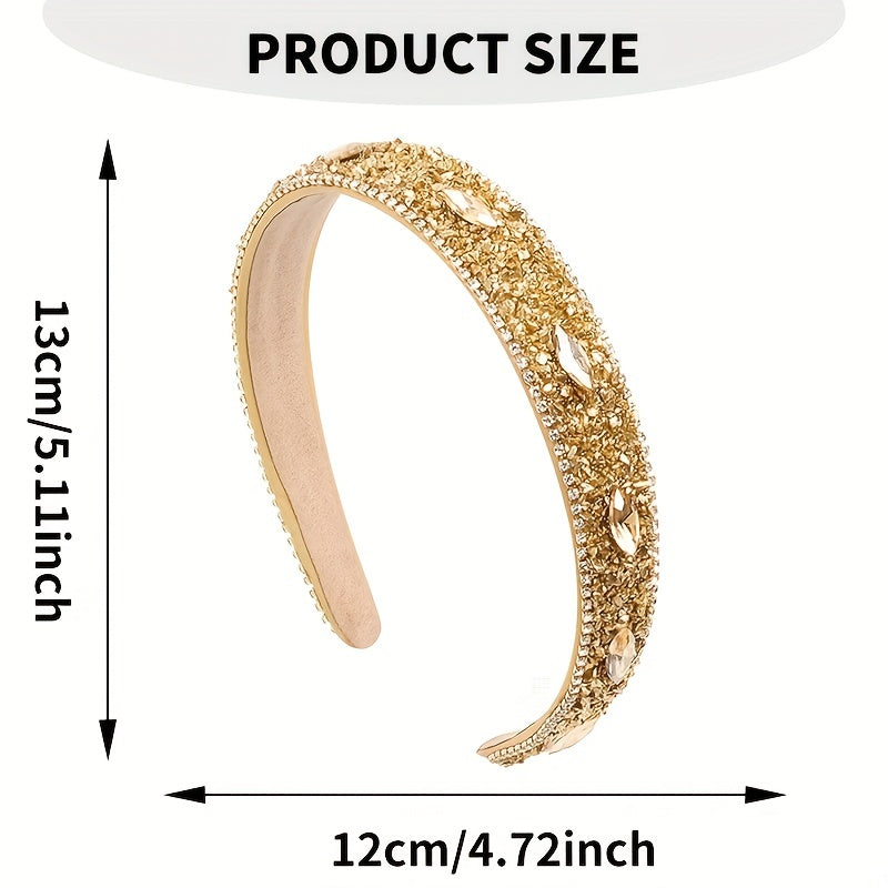 Baroque Rhinestone Headband Glitter Head Hoop Colorful Headdress