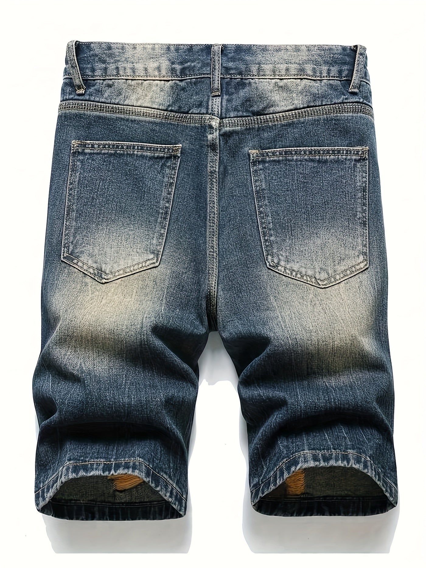 Men's Paint Splatter Ripped Denim Shorts