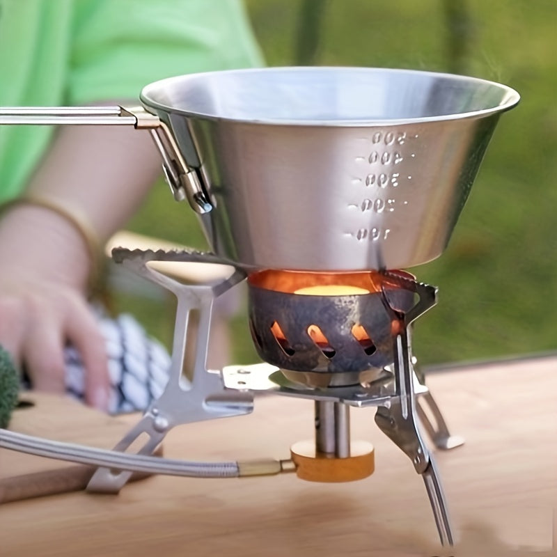 Stainless Steel Camping Bowl Set with Handle & Storage Bag