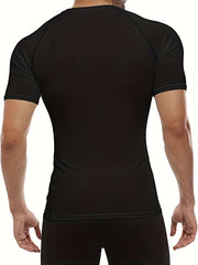 HOPLYNN Men's Compression Shirt Short Sleeve Undershirt for Gym Fitness