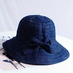 Vintage Wide Brim Bucket Hat Sunscreen Travel Beach Hats For Women