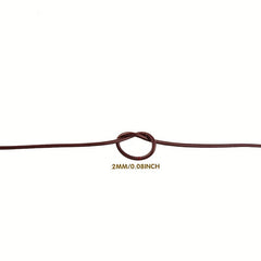 1 Yard Cowhide Round Leather Cords Rope String DIY Jewelry Making Khaki