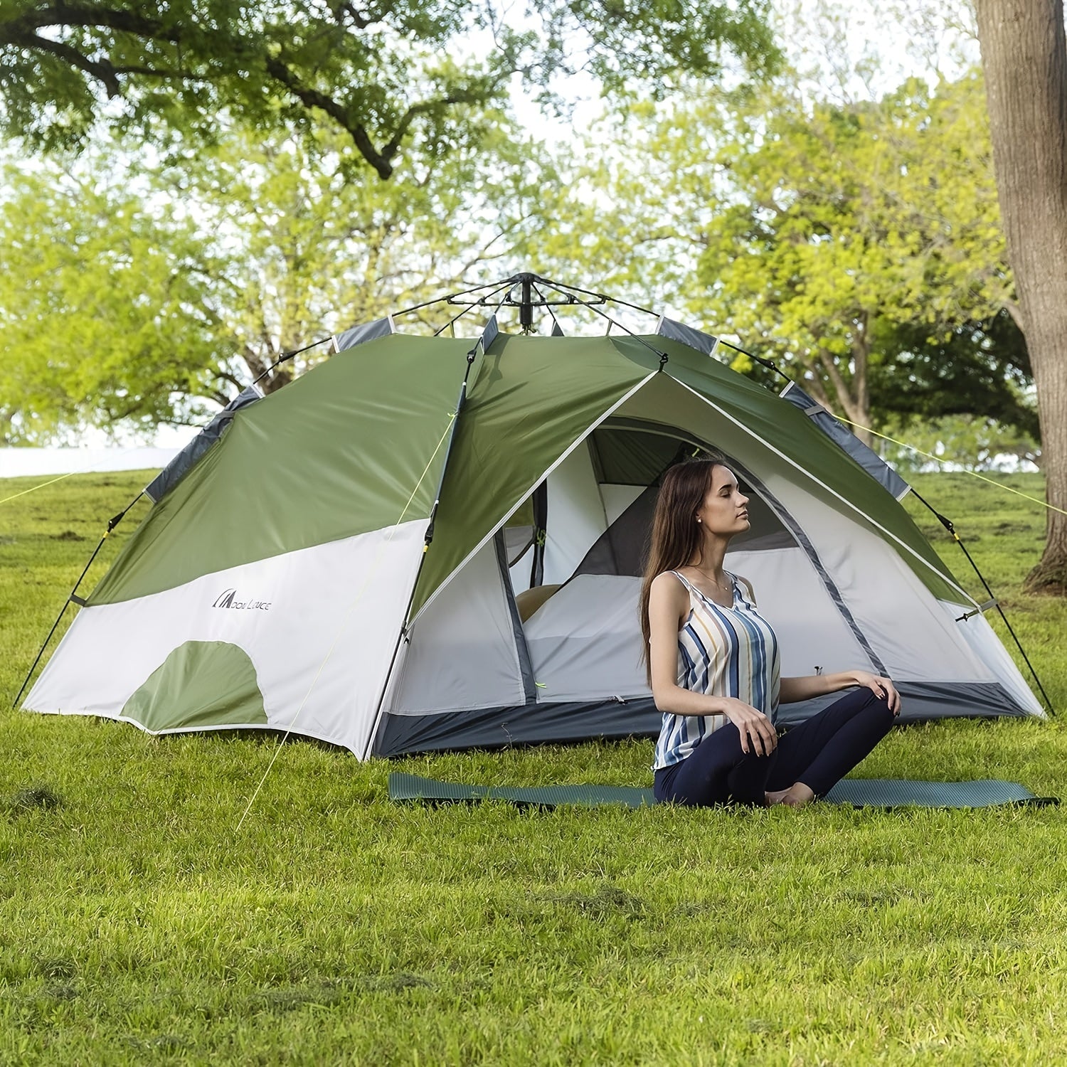 MOON LENCE Pop Up Tent Family Camping Tent For 4 Person