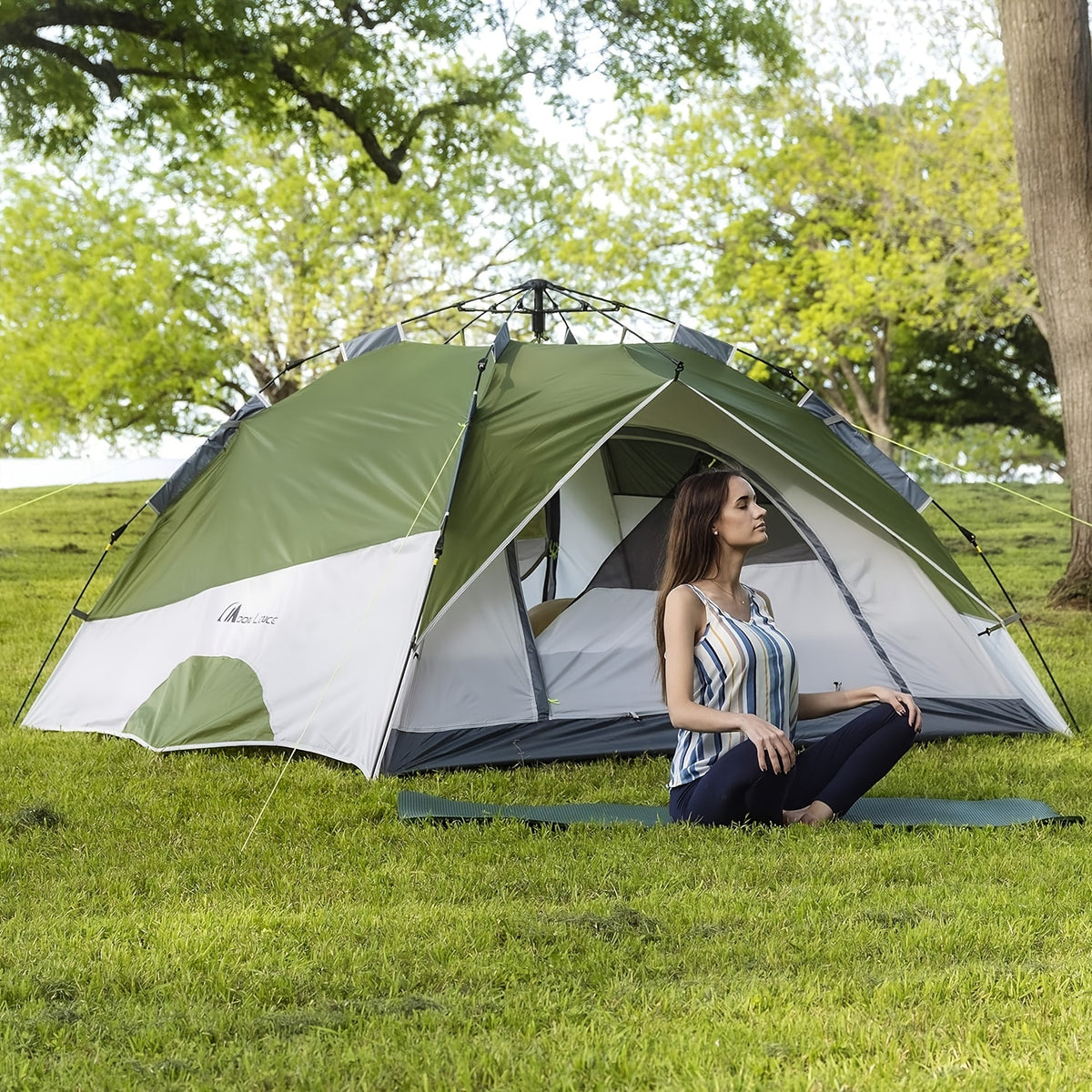 MOON LENCE Pop Up Tent Family Camping Tent For 4 Person
