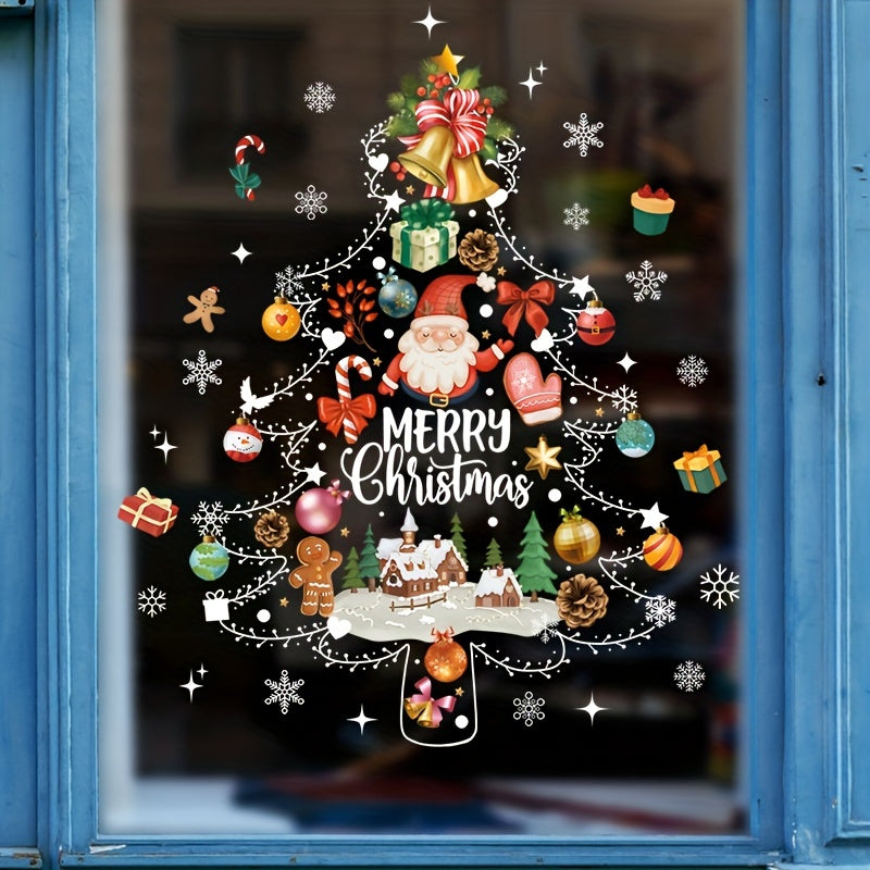 Christmas Window Sticker Santa Claus Snowman Decoration