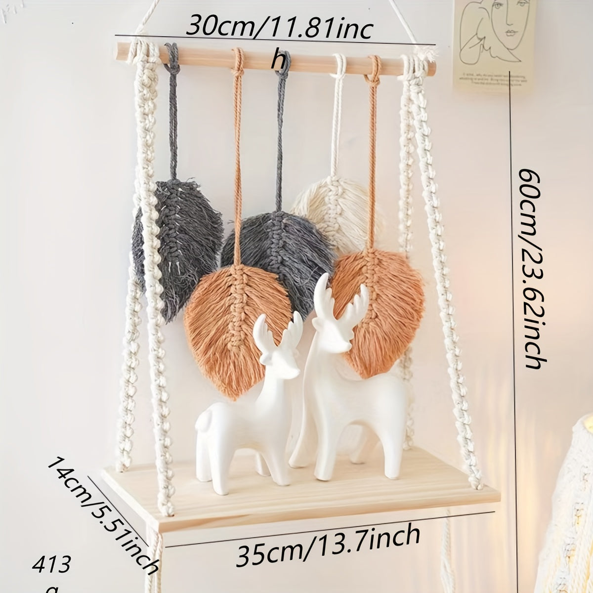 Bohemian Decorative Storage Board With Leaves 30cm