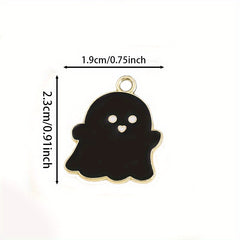 10pcs Cartoon Ghost Charms Alloy Drip Oil Pendant for DIY Jewelry