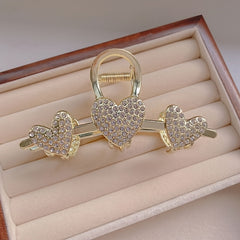 Heart Rhinestone Hair Clips Strong Hold Won't Slip