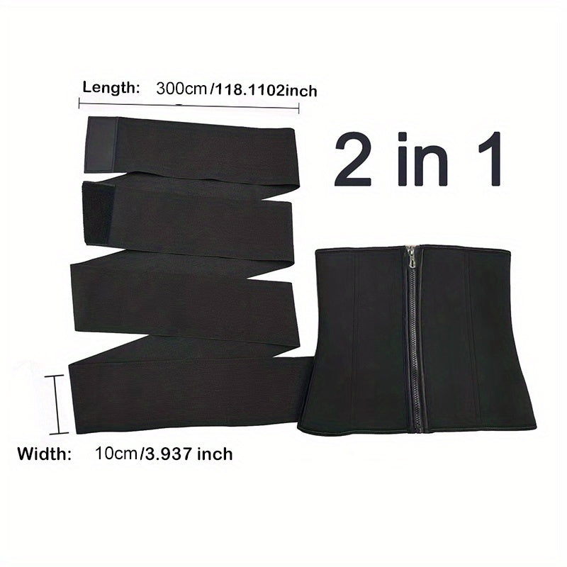 Zipper Waist Trainer Tummy Wrap Tummy Control Belly Belt Women's Underwear