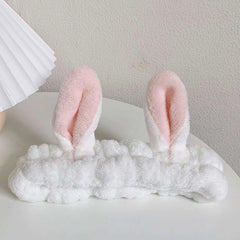 Coral Velvet Rabbit Ears Hairband for Women