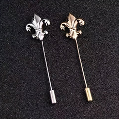 Vintage Military Style Flower Brooch Long Pin for Men