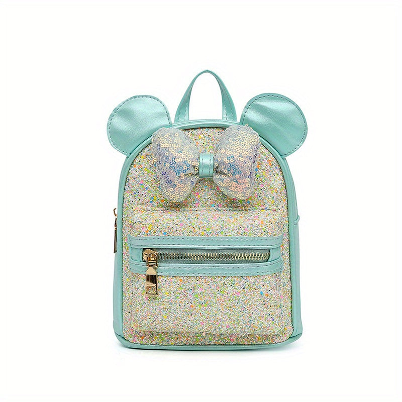 Kids Backpack Sequin Bow Backpack School Bag Ear Kindergarten Backpack