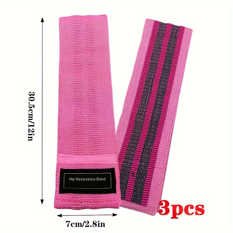 3pcs Squat Resistance Band Yoga Fitness Rope for Buttocks Lifting