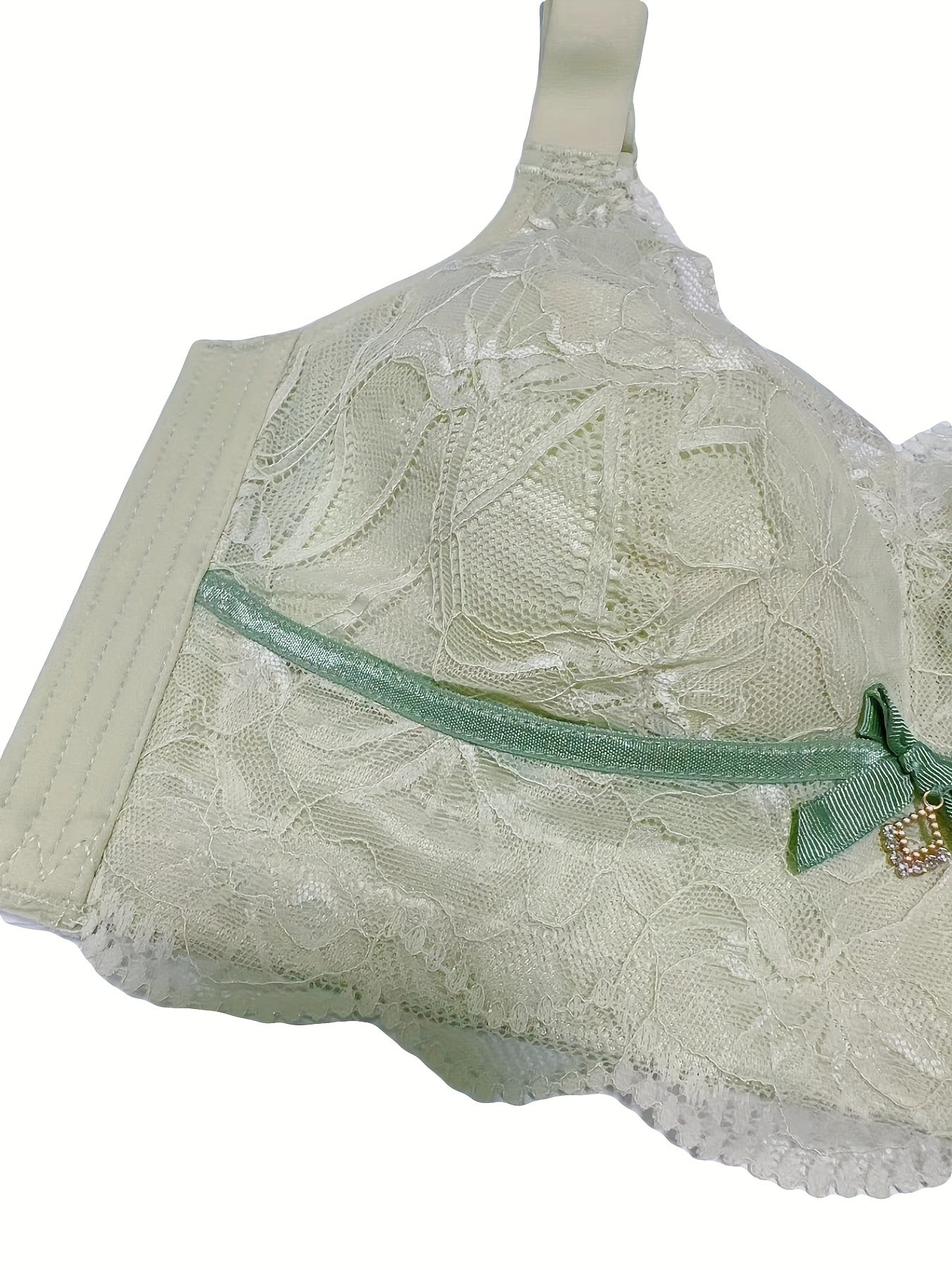 Lace Push Up Bra with Bow Tie - Women's Lingerie